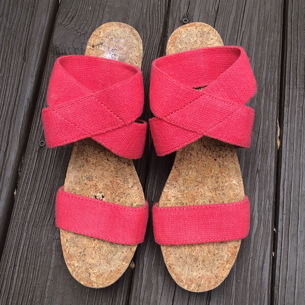 Lucky Brand Pink Cork Wedges - Picture 3 of 8